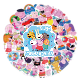 พร้อมส่งในไทย!!New cute เปปป้าพิก Peppa Pig คานาเฮ  sticker สติกเกอร์ 50แผ่น