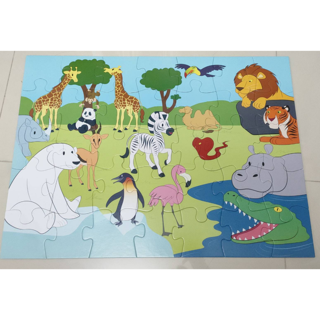 ของเล่นเสริมพัฒนาการ-จิ๊กซอว์จัมโบ้-35ชิ้น-ลายสวนสัตว์-zoo-animals-jumbo-floor-puzzle