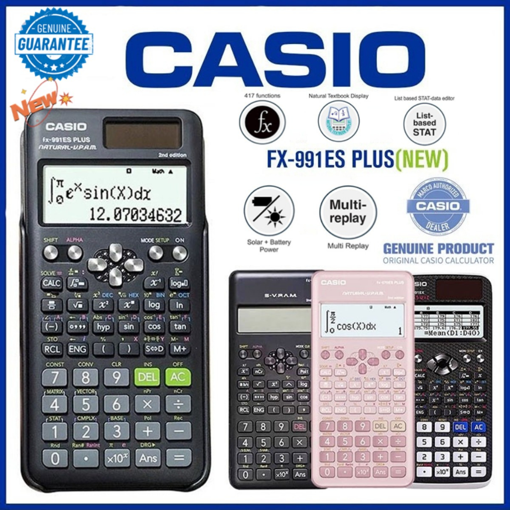 CASIO Casio FX-991ES PLUS เครื่องคิดเลขสำหรับนักเรียนมัธยมต้น ...