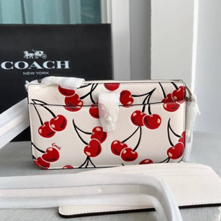 🎀(สด-ผ่อน) กระเป๋าสีขาวเชอรี่ CA799 Noa Pop Up Messenger With Cherry Print