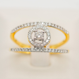 แหวนเพชรล้อม แหวนเพชร แหวนทองเพชรแท้ ทองแท้ 37.5% (9K) ME562