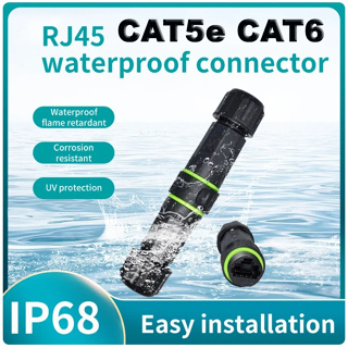 หัวต่อ CAT6 CAT5e RJ45 Waterproof Connector M16 IP68 RJ45 Interface Cable Connectors.Use in outdoor conditions