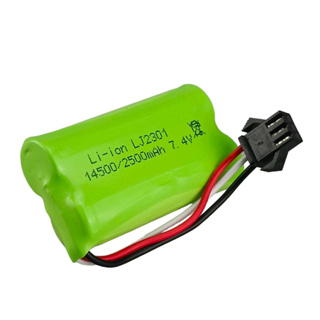 Battery 7.4V 2500mah SM-3P # 14500 connector.For Rc Cars Rc Toys Drift Car AE-86 / Li-ION 7.4V 2500 mAh.(ถ่านรถบังคับ)