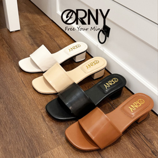 ใหม่ พร้อมส่ง ❤️ ORNY(ออร์นี่) ® OY933 รองเท้าส้นสูง ส้นหนา แบบสวมเปิดส้นทรงสวย❤️