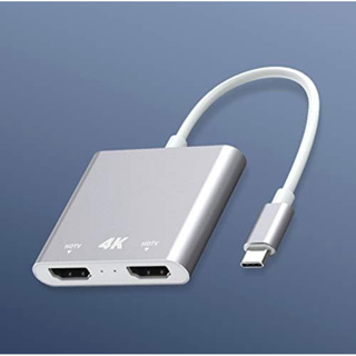 2 Port USB C Hub to Dual HDMI-4K Dual Screen Expansion Type C Docking Station For แมคbook Laptop Mobile Phone PC