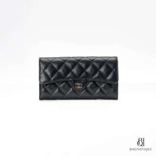 CHANEL SARAH CLASSIC LONG BLACK CAVIAR GHW