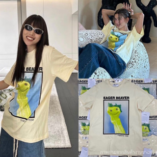 EAGER BEAVER T-Shirt🦠🧩🔫(350฿ฟรีส่ง) เสื้อยืดดีเทลสกรีนลาย น่ารักมากกกๆค่าา งานชนช็อปเลยค่ะ ดาราเซเลปใส่กันเยอะมาก valen