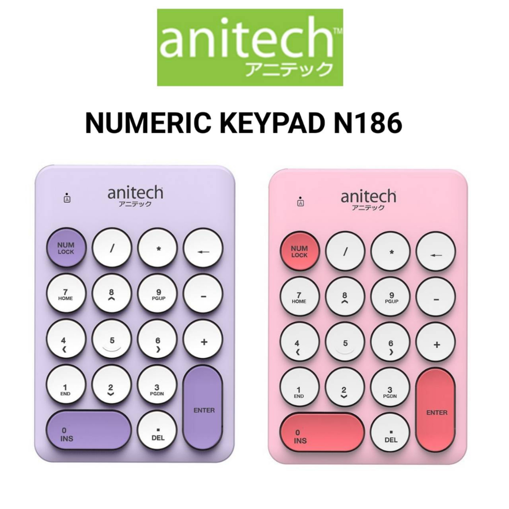 anitech-แป้นพิมพ์ตัวเลขไร้สายสีสันน่ารัก-รุ่น-n186-รับประกัน-2ปี