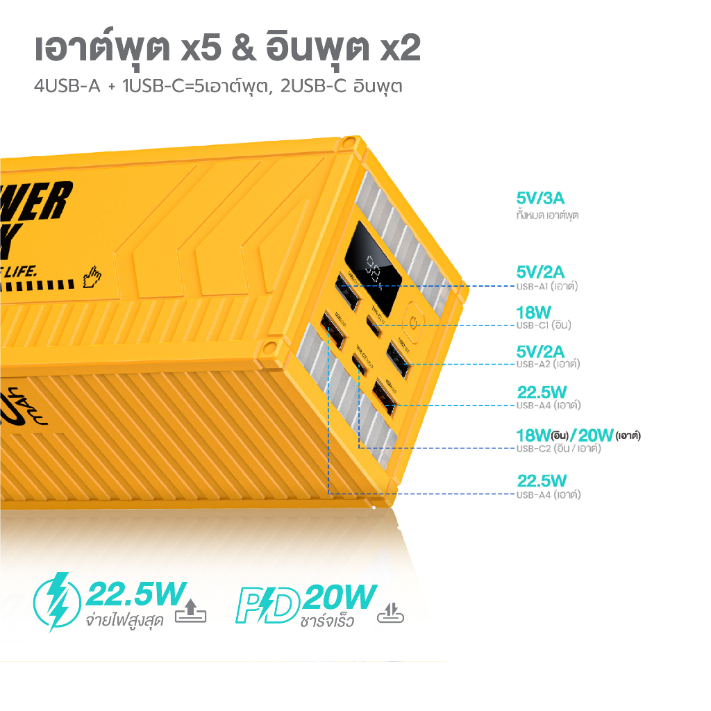 สินค้าใหม่-alpha-x-alp50-08pd-powerbank-50000mah-fast-charging-pd20w-i-qc3-0-จ่ายไฟ-type-c-หน้าจอ-led-รับประกัน-1-ปี