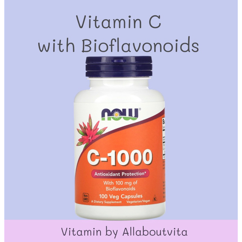 พร้อมส่ง NOW C1000 Bioflavonoids/Rose hips 100 Veg capsules Shopee
