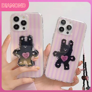 💲คูปองเคลม💲 case for iphone 11 12 หมี นำมาสนับสนุน เคส 14 13 12 11 pro max ซิลิโคนเหลว การป้องกันที่ครอบคลุม