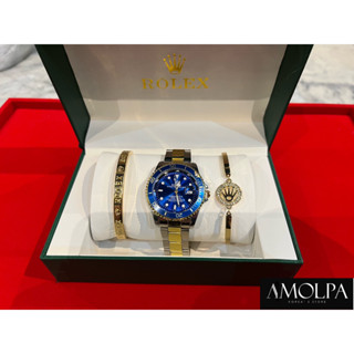 นาฬิกาRolex+ กำไลRolex 2 แบบ  งานสุดพรีเมียม วัสดุเกรด งานดี ใส่ชิลๆ ไม่ต้องระวังมากมาย ดูแลรักษาง่าย งานน่ารักม๊ากกก