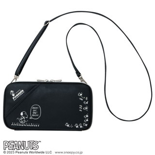 SNOOPY Smartphone Shoulder BLACK กระเป๋าสะพายสมาร์ทโฟน ถือได้ทั้งแนวตั้งและแนวนอน