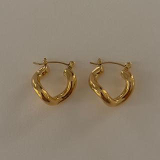 chic appeal -  sculpture hoop earring ต่างหูห่วงมินิมอล