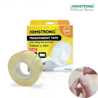 Armstrong เทปใสฉีกได้ด้วยมือ ขนาด 18 มม x 33 ม / Transparent Tape (Easy Tear), Size: 18 mm x 33 m