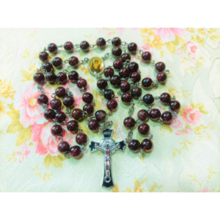 #1 สายประคำ คาทอลิก โกเมนแท้ ( 9 มม.) Garnet Catholic Rosary 9 mm.