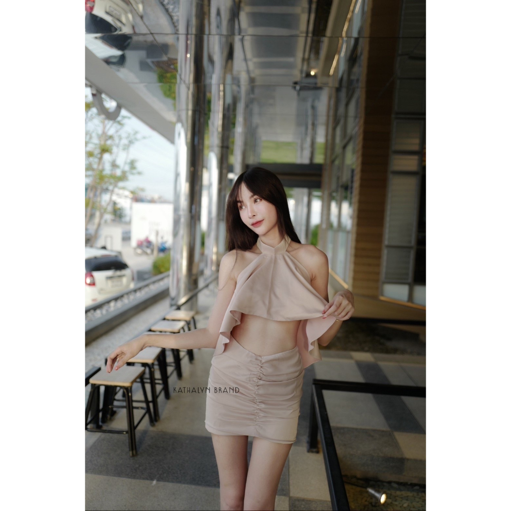 kathalyn-setเสื้อแขนกุดคล้องคอ-รบกวนเช็คสต๊อกก่อนกดสั่งซื้อ