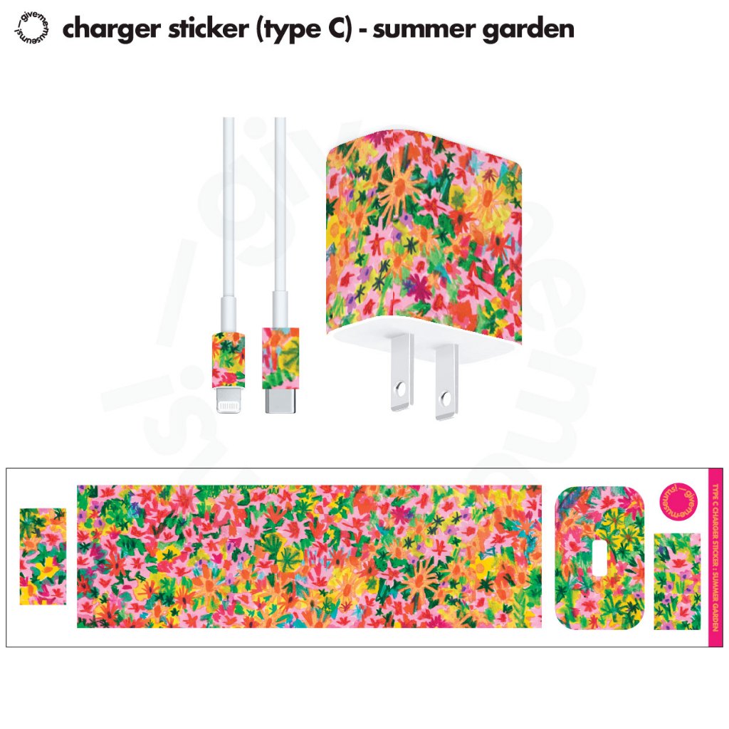 สติกเกอร์ติดหัวชาร์จ กันน้ำ charger sticker มีหลายลายให้เลือก สีสันสดใส ...