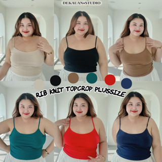 RIB KNIT TOP CROP PLUSSIZE