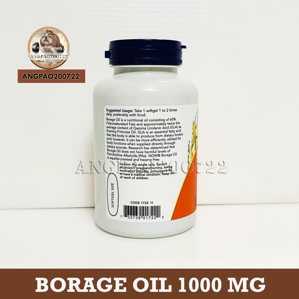 น้ำมันโบราจ-now-foods-borage-oil-concentration-gla-1000-mg-60-120-softgels-exp-03-26