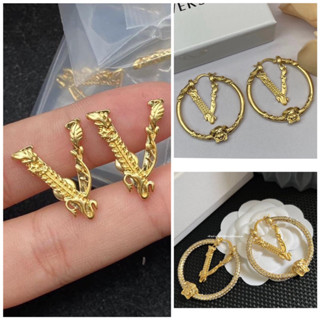 VER VIRTUS HOOP EARRINGS💎ต่างหูVER⚜เทียบแท้1:1ปั๊มแบรนด์ครบ,งานสวยเป๊ะ พร้อมส่งจากไทย🚩