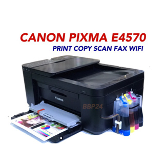 Canon Pixma E4570 Wifi (ปริ้นส์ผ่านโทรศัพท์ได้) พร้อมตลับหมึกแท้ 1 ชุด