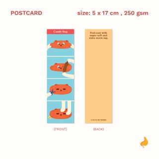 Postcard โปสการ์ด ขนาด 5x17cm - Comfy Rug | a cat in my tummy