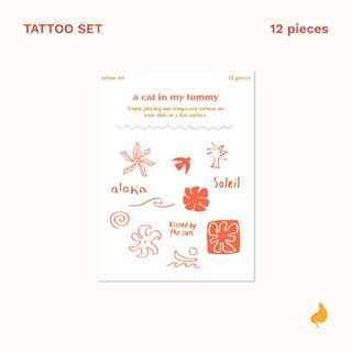 Tattoo Set สติ๊กเกอร์แทททู – Kissed by the sun | a cat in my tummy