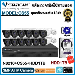 ชุดกล้องวงจรปิดกล้องใช้ภายนอก CS55 3.0MP พร้อมกล่องNVR N8216 ฟรีHDD Big-it