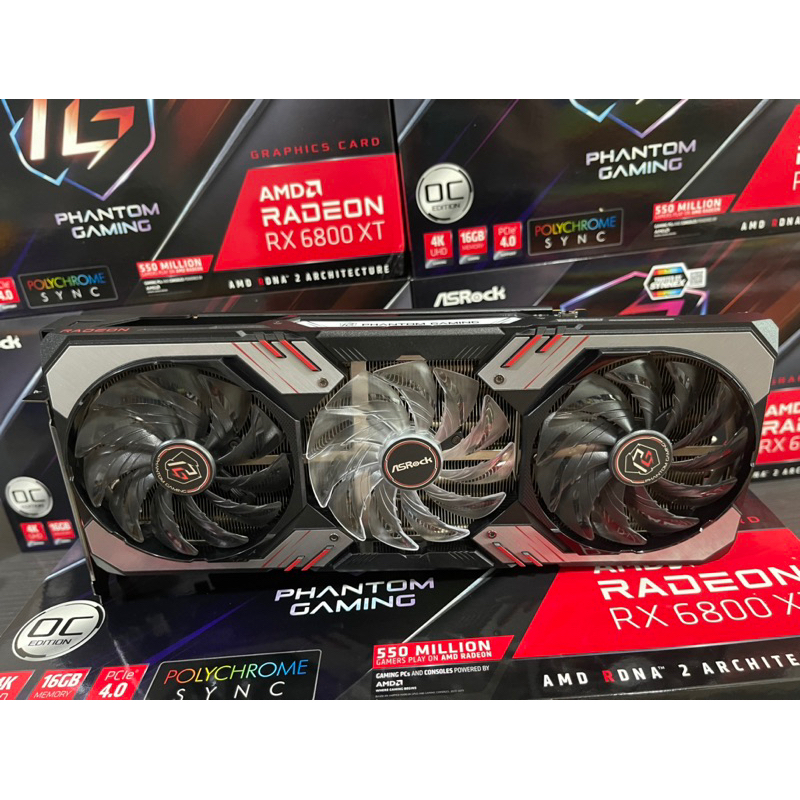 VGA (การ์ดแสดงผล) ASROCK AMD RADEON RX 6800 XT PHANTOM GAMING D 16G OC ...