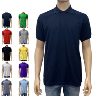 ภาพขนาดย่อของสินค้าเสื้อโปโลผู้ชาย แขนสั้น 5 ไซส์ 10 สี ผ้าจูติสีพื้น Polo Shirt