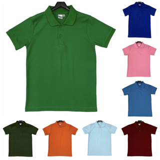 เสื้อโปโลเด็ก แขนสั้น ผ้าจูติ 8 สี อายุ 1-11 ขวบ  Polo Shirt for Kids