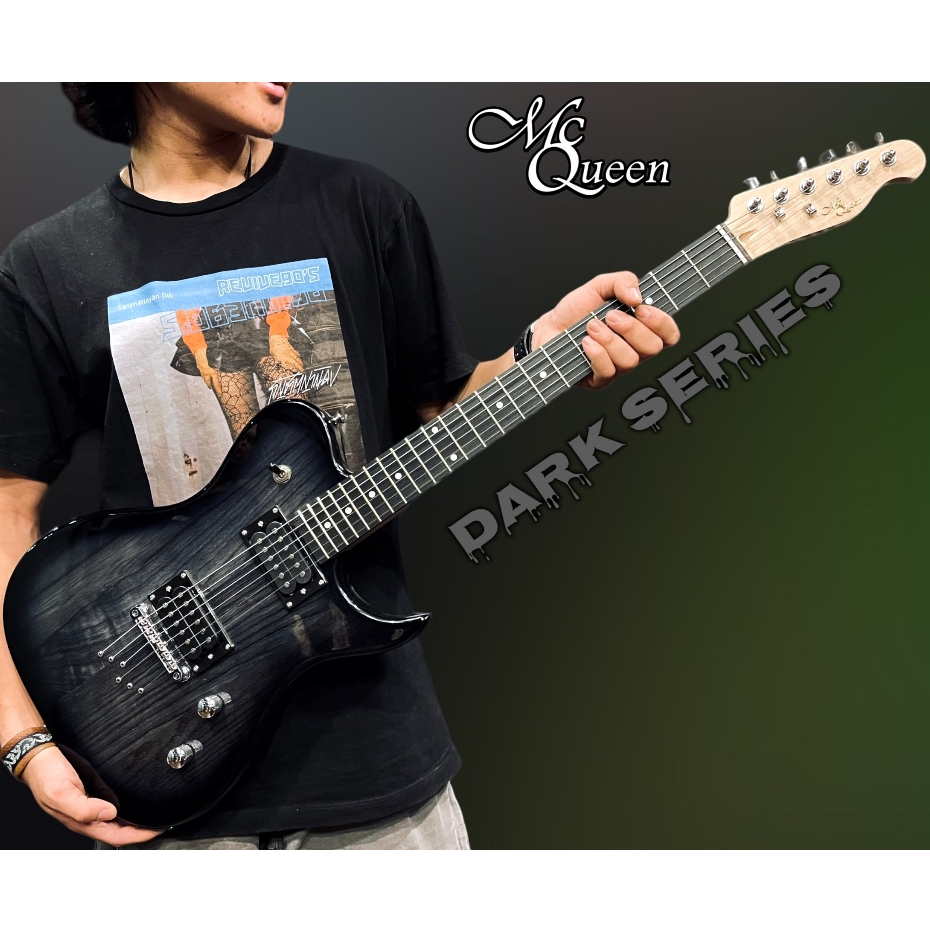 ส่งฟรี-mcqueen-darkseries-รุ่น-dst-22-กีต้าร์ไฟฟ้า-แม็คควีน-ปิ๊กอัป-ฮัมแบคกิ้ง-ไม้-alder-eletric-guitar-สี-drak-back
