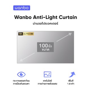 ภาพหน้าปกสินค้า[NEW] Wanbo HD Anti-Light Curtain Projector Screen 100นิ้ว จอโปรเจคเตอร์ จอโปรเจคเตอร์ความสว่างสูง เพิ่มสี 1.8 เท่า ซึ่งคุณอาจชอบสินค้านี้