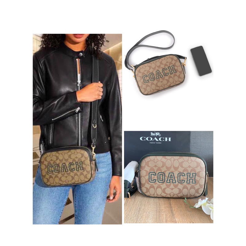 (ผ่อน0) กระเป๋าสะพายข้าง Coach Jamie Camera Bag In Signature Canvas สี