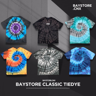 Baystore - เสื้อคอกลมมัดย้อมลายสกรีน ใส่สบาย