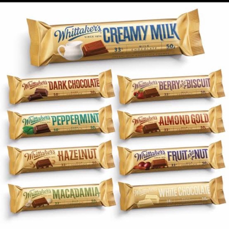 Whittaker’s chocolate 50g. ช็อกโกแลตนำเข้าจากนิวซีแลนด์🇳🇿 3รสชาติ ...