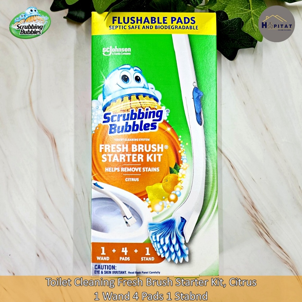 {Scrubbing Bubbles®} Fresh Brush Starter Kit, Citrus 1 Wand 4 Pads 1