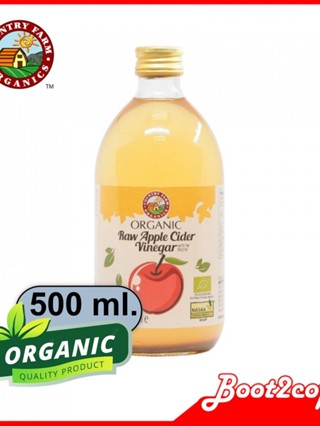 💥ออร์แกนิค💥น้ำส้มสายชูหมักจากแอปเปิ้ล ขนาด500มล.Organic Apple Cider Vinegar(500ml) Country Farm Organics