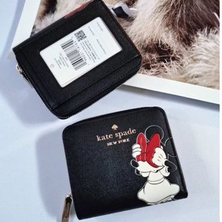 💚แท้💯 พร้อมส่ง💚กระเป๋าตังค์ Kate Spade Minnie Mouse Zip Around Wallet K9326 / WLRU5410 Neutralmlt / WLR00095 White multi