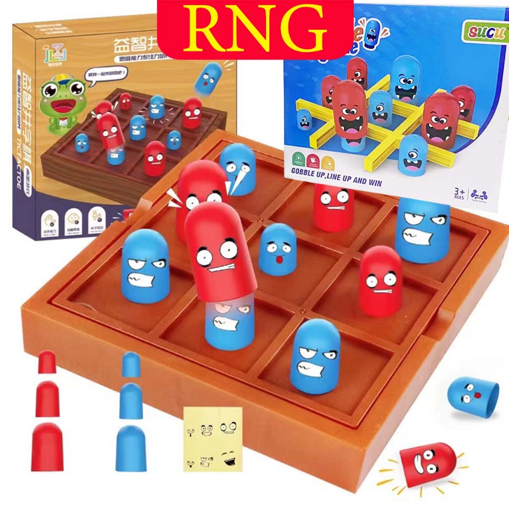 Finger Rock Educational Gobblet Gobblers Toys TicTacToe Chess Parent