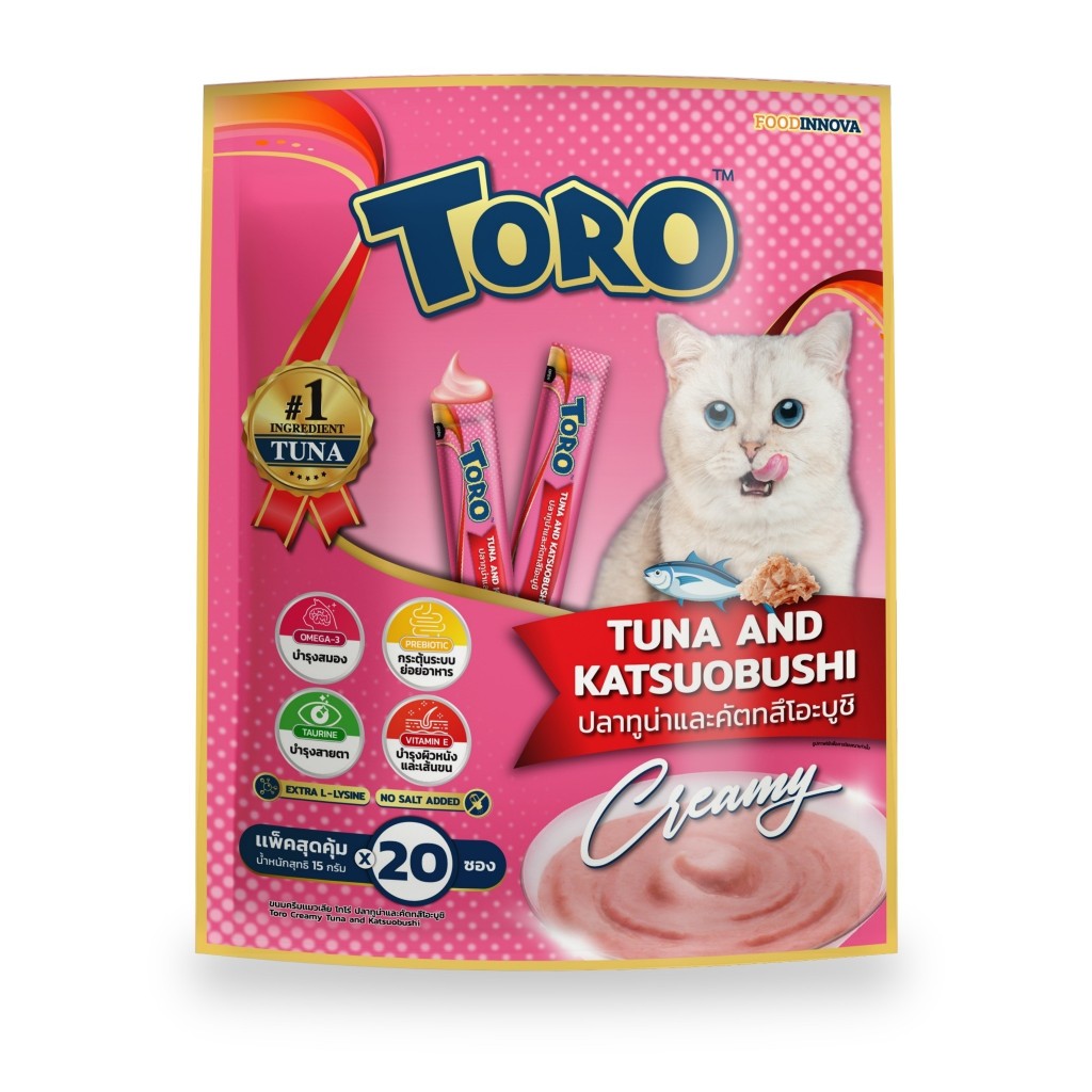 toro-toro-ขนมแมวเลีย-โฉมใหม่-แพ็ค-20-ซอง-มีให้เลือก-4-รสชาติ