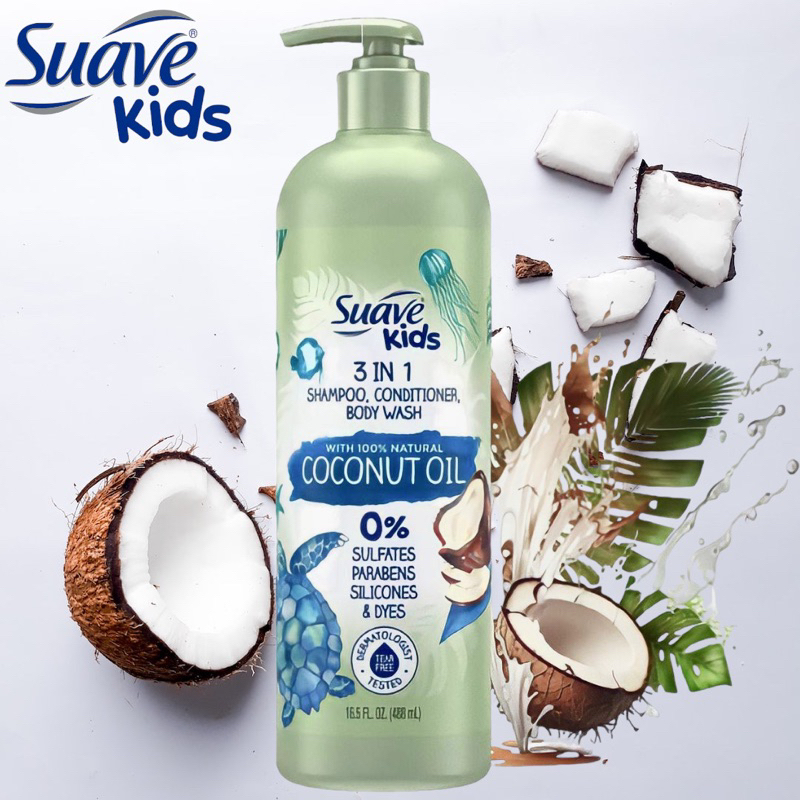 รุ่นใหม่-suave-kids-3-in-1-แชมพู-ครีมนวดผม-ครีมอาบน้ำ-ผสม-น้ำมันมะพร้าว-สูตรธรรมชาติ-100-ขนาด-16-5-ออนซ์