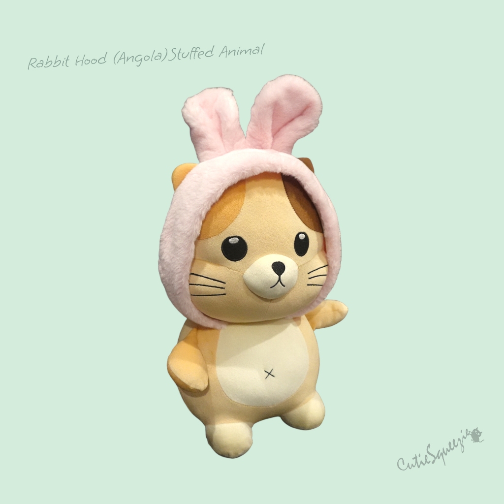 ตุ๊กตาสัตว์ใส่ฮูดกระต่าย-ผ้าแองโกล่า-ไซร์-m-rabbit-hood-angola-stuffed-animal