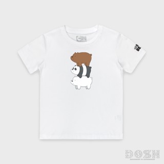 DOSH KIDS UNISEX T-SHIRTS WE BARE BEARSเสื้อยืดคอกลม แขนสั้น สีขาว PWBBBT5000-OW