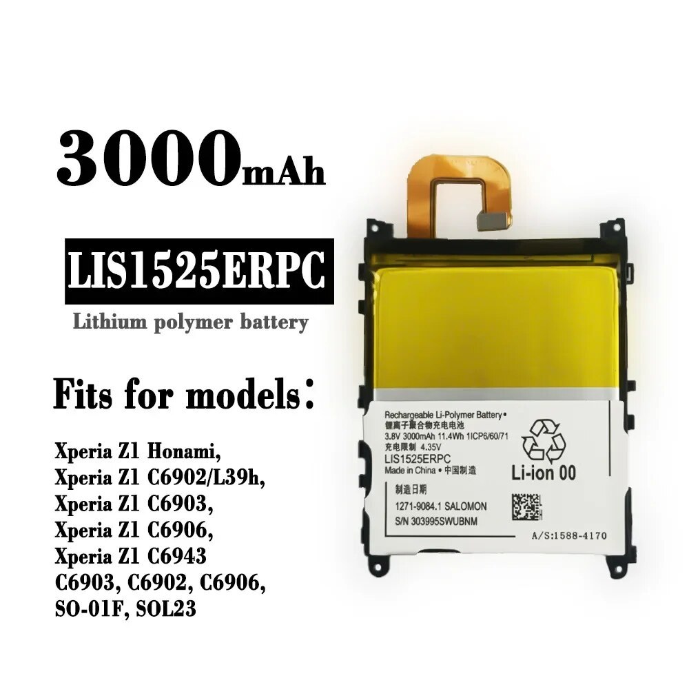 3000mah LIS1525ERPC Batteria Per Sony Xperia Z1 C6902 C6903 C6906 - Foto 13