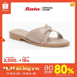 Bata บาจา รองเท้าแตะลำลอง Flats แตะแบบสวม  น้ำหนักเบา สวมใส่ง่าย ดีไซน์เก๋  สำหรับผู้หญิง รุ่น Alsa สีเบจ 5615214