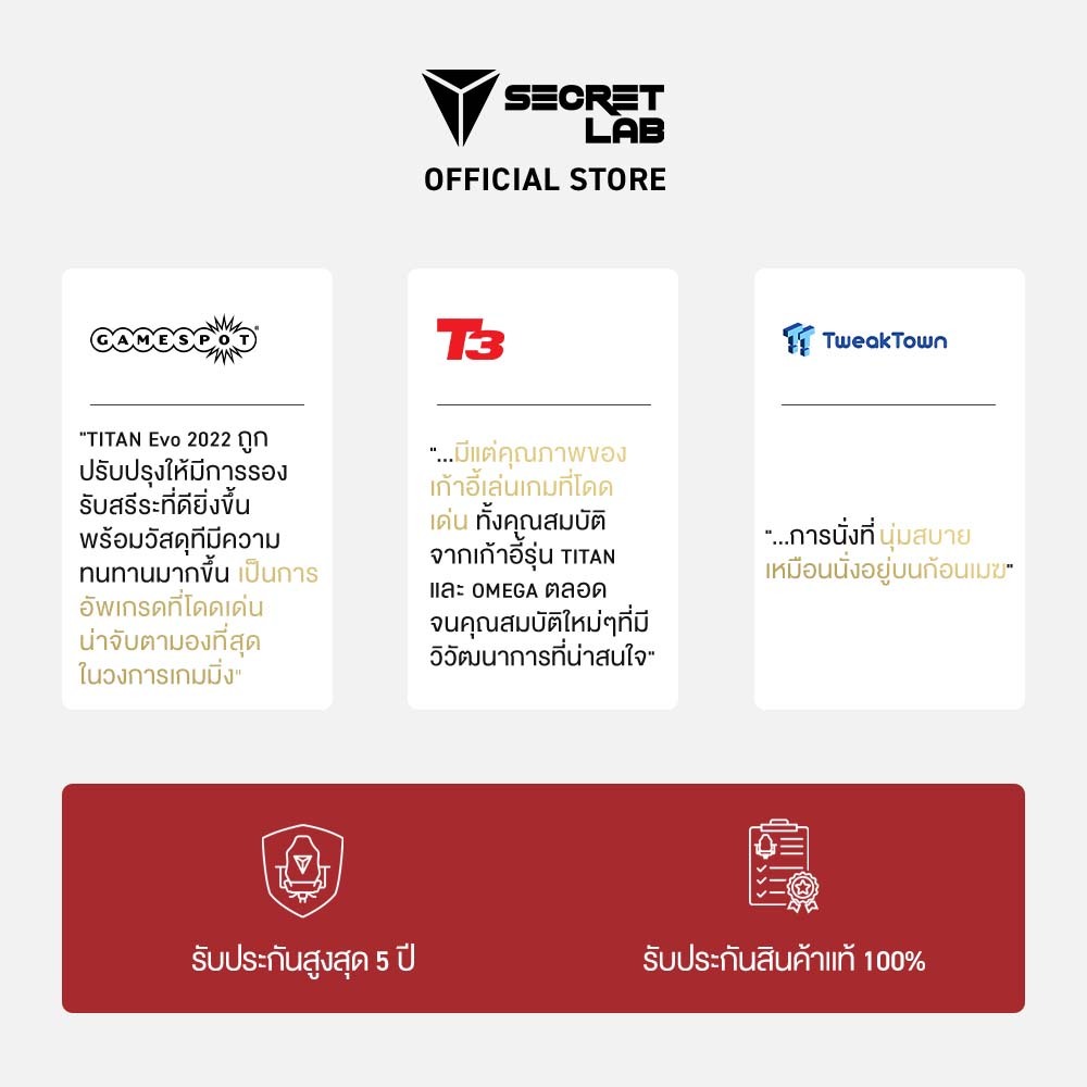 Secretlab รุ่น TITAN Evo เบาะผ้า SoftWeave Plus สีดำ (Black) เก้าอี้สีดำ เก้าอี้เกมมิ่งเพื่อสุขภาพ Ergonomic E-Sport