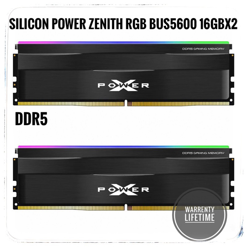 SILICON POWER DDR5 ZENITH RGB BUS5600 16GBx2 | Shopee Thailand