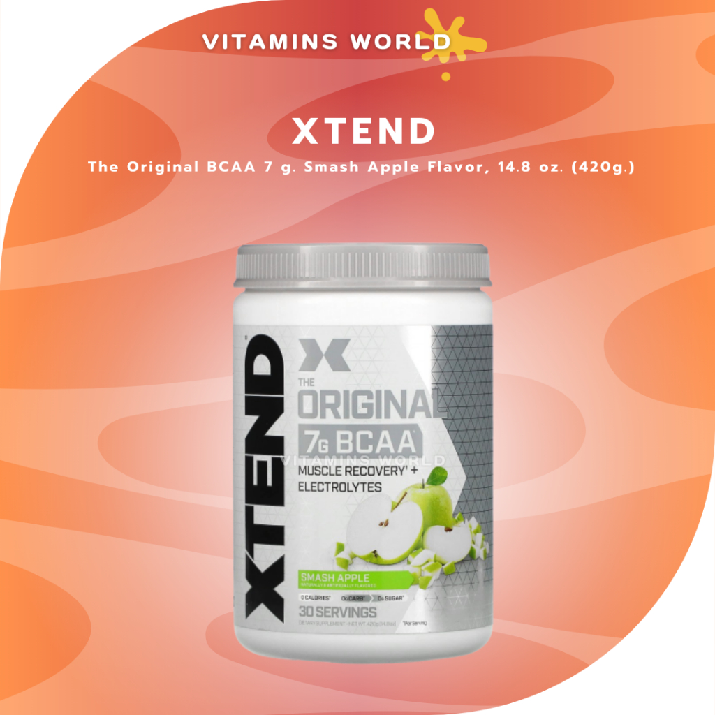 หมดอายุ 05//2024 Xtend, The Original BCAA 7 g. Smash Apple Flavor, 14.8